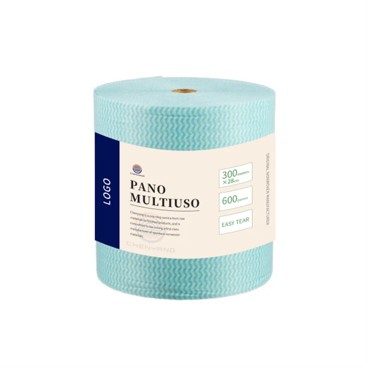 Source Manufacturer Woodpulp Spunlace Pano Multiuso Rolo Non Woven Cleaning Cloth Fabric Wiper Roll